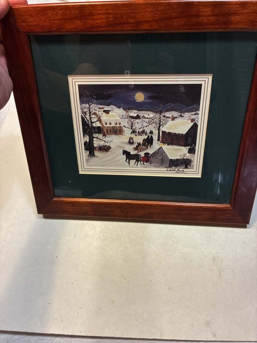 Will Moses Christmas Is Coming To Town Folk Art Framed Print